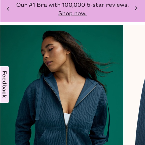Third Love Quilted Sweatshirt- Medium Deep Teal - Picture 1 of 6